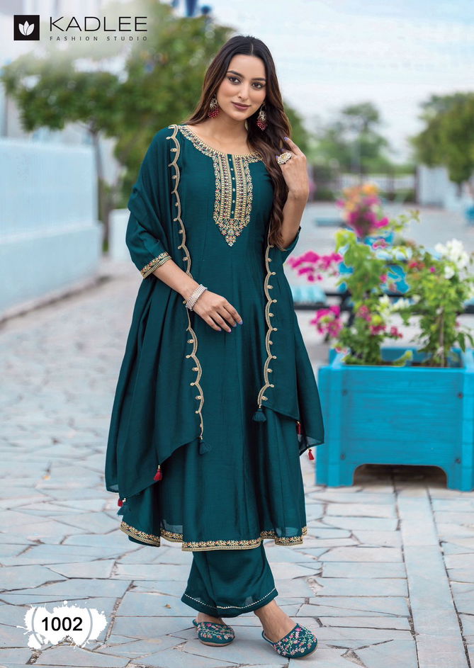 Afsana By Kadlee Handwork Designer Kurti With Bottom Dupatta Wholesale Shop In Surat